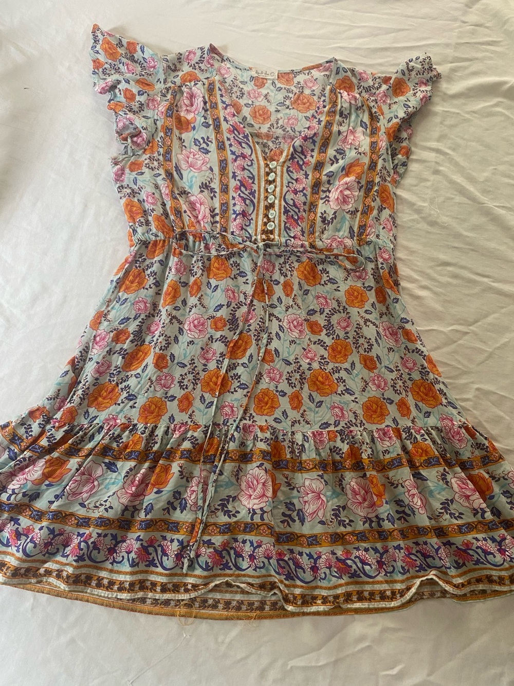 Tiered Mini Peasant Dress Fairy Botanical Festival Ren Faire She & Sho Clothing